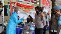 Dokkes Polres Pati Gelar Rapid Test Swab Antigen Bagi Seluruh Personel Polres Pati
