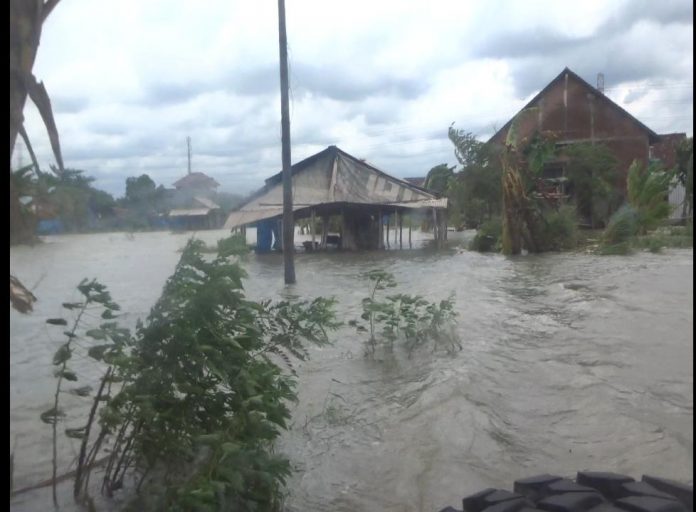 Tampak banjir masih tinggi Tampak banjir masih tinggi